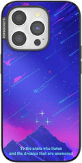 PopSockets iPhone 15 Pro Phone Case with MagSafe, Wireless Charging Compatible, Bookish - Mirror Starfall