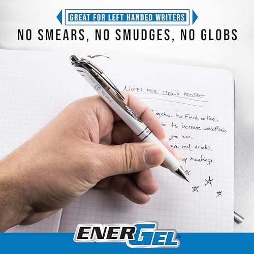 Pentel EnerGel RTX Pearl Liquid Gel Pen, Right Brain Expressions Pack, (0.5mm) Needle Tip, Fine Line, Asstd. Ink, 8-Pk