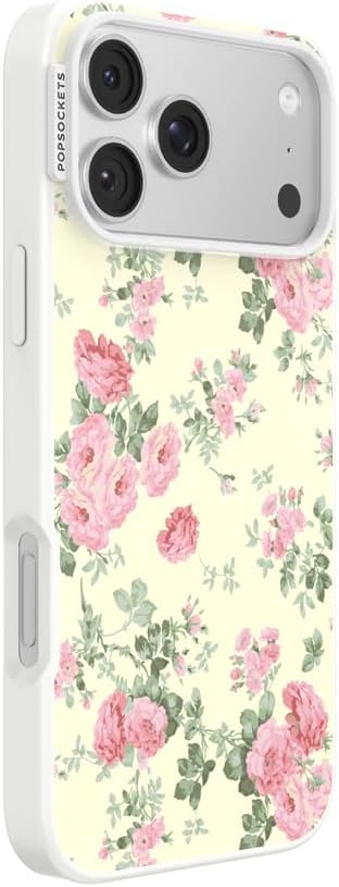PopSockets iPhone 17 Pro Max Phone Case with MagSafe- Cottage Tutu | Magnetic, Wireless Charging, Camera & Drop Protection, Yellow, Butter, Flower, Floral