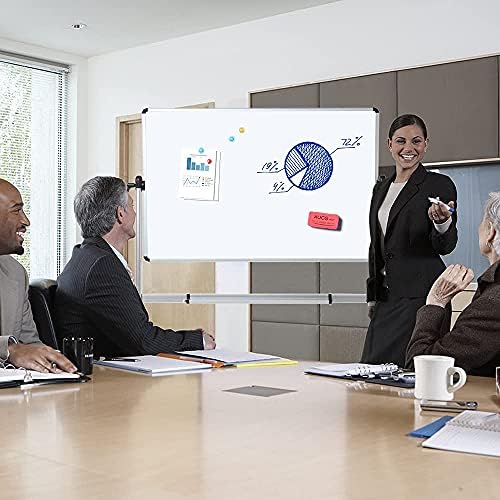 VIZ-PRO Double-Sided Magnetic Mobile Whiteboard, 96" x 48"