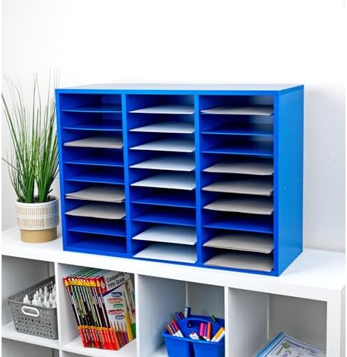 Really Good Stuff Classroom Blue Mail Center, 27 Slots
