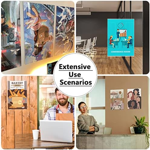 MaxGear Acrylic Sign Holder 11 x 17 Wall Mount with Tape, 6 Pack, Vertical