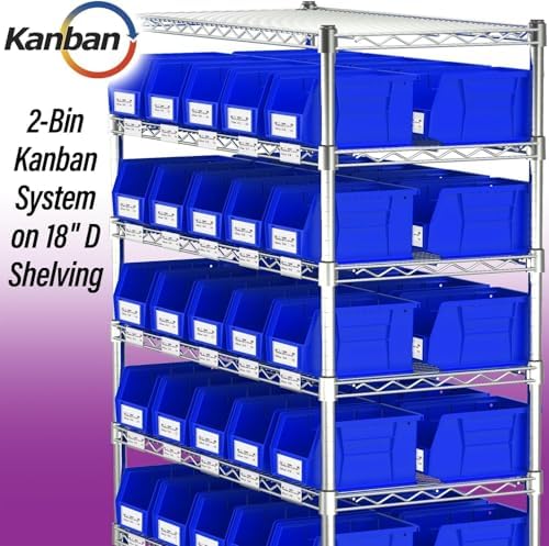 Akro-Mils 30237 AkroBins Plastic Storage Bins, 9"x6"x5", Blue, 12-Pack