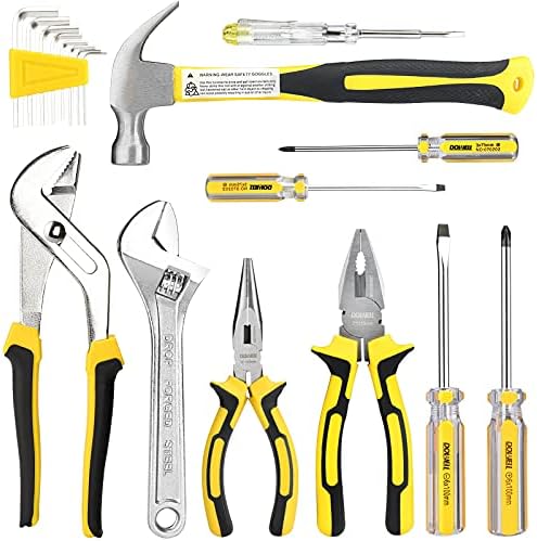 DOWELL Tool Set Household Tool Kit with Storage Tool Bag Pouch, 19 PCS
