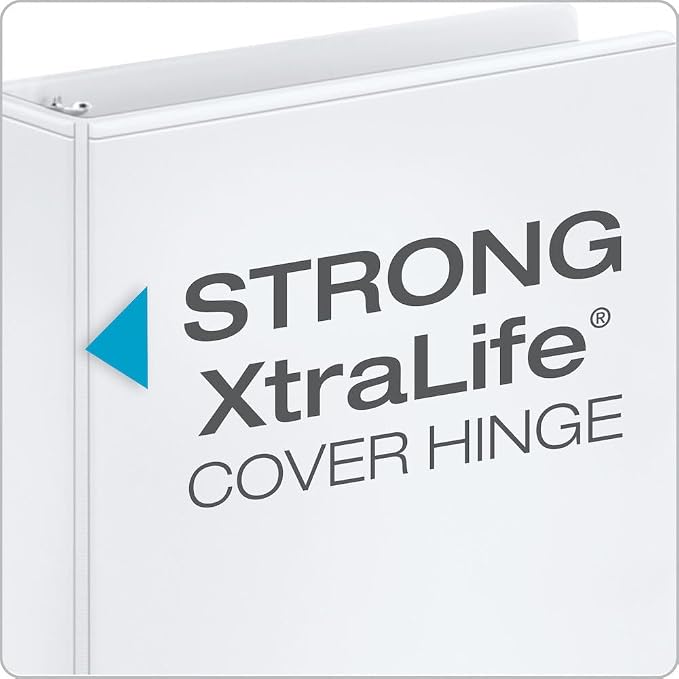 Cardinal Performer 3-Ring Binders, 1", Non-Locking Slant-D Rings, 240-Sheet Capacity, ClearVue Presentation, Non-Stick, PVC-Free, White, 4-Pack (27200)