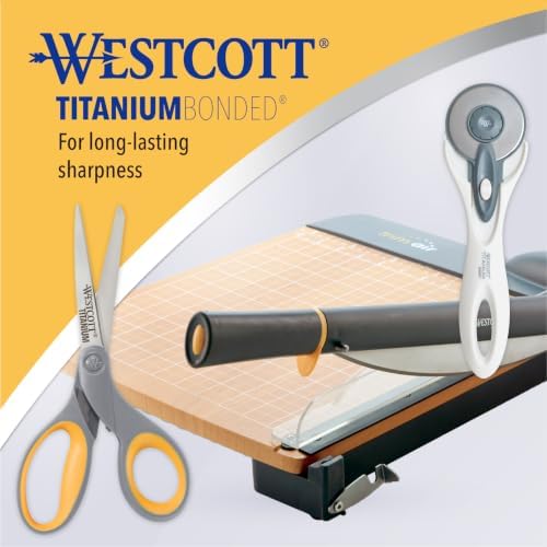 Westcott TrimAir Guillotine Paper Cutter, Paper Trimmer with Sharp and Durable Titanium-Bonded Blade, Maximum Safety Features, 18-Inch, Back to School, School Supplies, Classroom