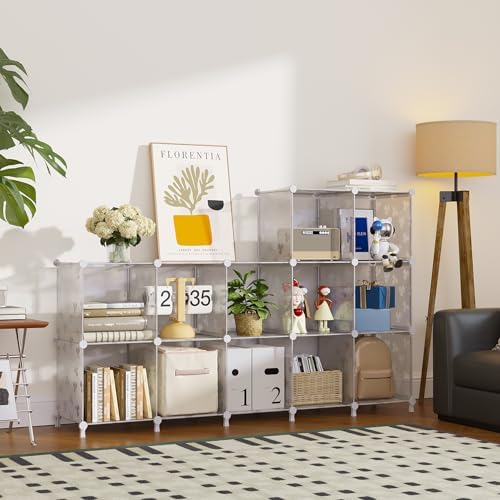 UNKU 6 Cube Storage Organizer, Closet Organizer Storage Shelf,Translucent