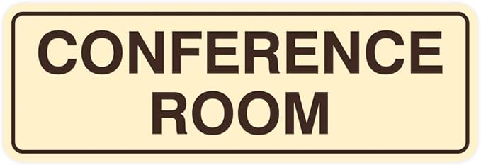 Standard Conference Room Sign - Ivory/Dark Brown - Small 2 Pack