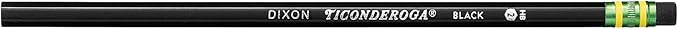 Ticonderoga Wood-Cased Pencils, 2 HB Soft, Black, 24 Count