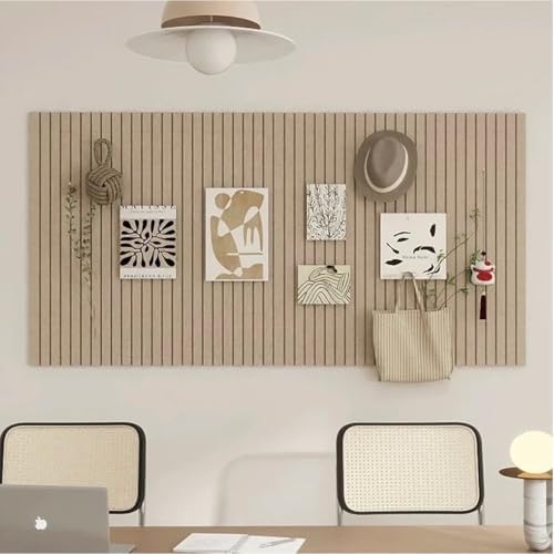Large Felt Bulletin Board 48"x 36"-12 Felt Tiles Cork Board Wall Panels Home Office Wall Fabric Pin Board for Classroom/Kids Art Display/Photo Picture Wall/Acoustic,Self-Adhesive,Dark Camel