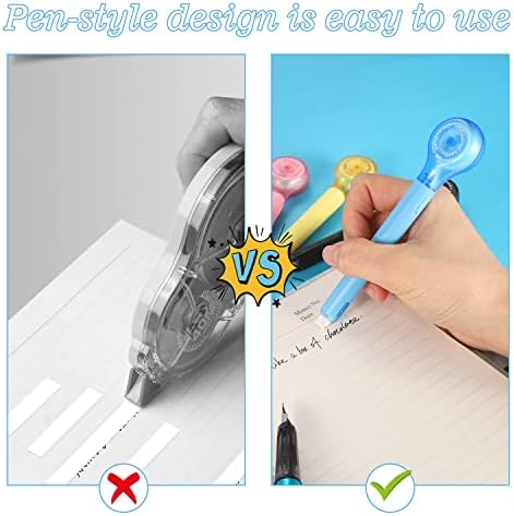 BESARME 12 Pack Correction Tape Pens, 1/5 X 236 Inch | Pen-Style Design, Retractable Tip, Smooth Pet Tape, Strong Coverage, For School And Office Use