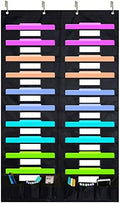 EAMAY Hanging File Folder Organizer Wall Mounted - 20 Pockets and 6 Learning Tool Wall File Folders, Office Supplies File Document Organizer Holder Pocket Chart for Offices, Classroom or Home
