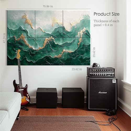 6-Pack Acoustic Wall Panels 72x48 Inch Decorative Acoustic Panels Sound Absorbing Wall Art for Studio Office Home Easy Installation