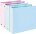 2'' 3-Ring-Binder with Pockets, 450 Sheets Capacity, 2 inch Binders fits 11" x 8.5" US Letter Size, Assorted 4 Pastel Colors - Ideal for School, Office, and Home Use (2 inch)