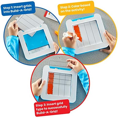 hand2mind Build-A-Grid, Dry Erase Multiplication, 3rd Grade Math, Multiplication Manipulatives, Fraction Manipulatives, Multiplication Game, Montessori Math, Homeschool Supplies (Set of 1)