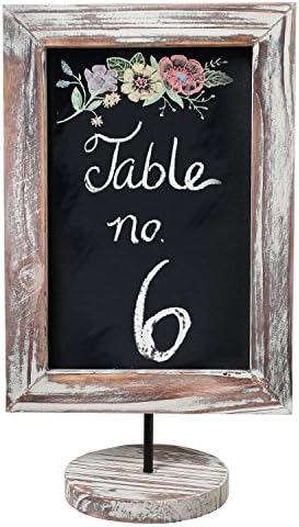 MyGift 12 Inch Chalkboard Signs with Wood Frame & Base, Set of 2