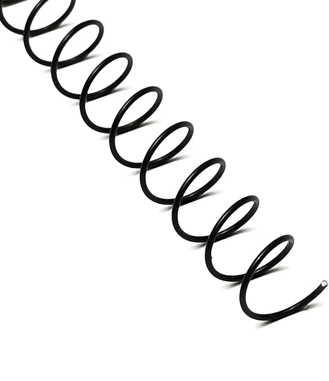 RAYSON 7.9mm Spiral Wire Coil Binding, 3:1 Pitch, 5/16" Coils Metal Comb Binding 40 Sheets Capacity, Black Color & Pack of 100