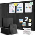 48" x 36" Large Cork Bulletin Board Tiles, Peel and Stick Felt Wall Panels for Vision, Message Center, Picture and Prayer Board for Office, Dorm, Room and Desk Decor(Black)