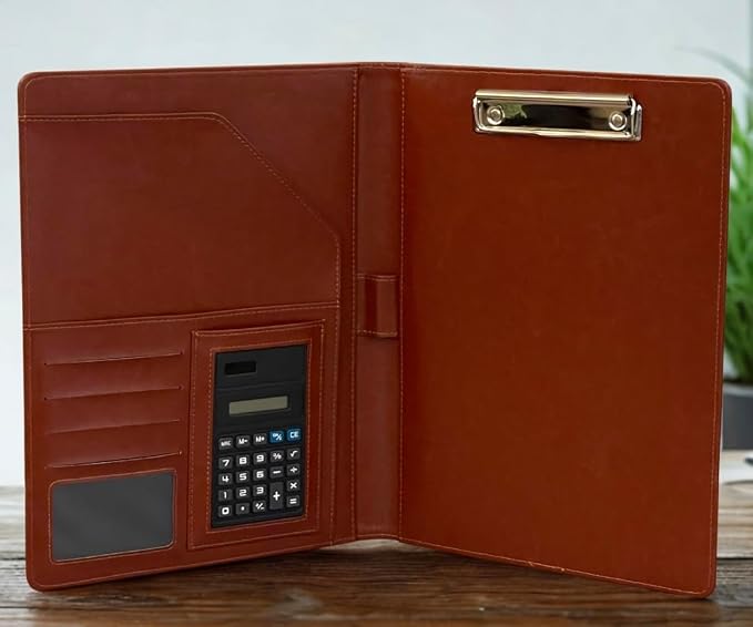 Leather Portfolio Binder for Business use, Document Organizer with Smart Storage, Calculator, Writing pad, – padfolio All in one, Professional Binder Portfolio for Women and Men