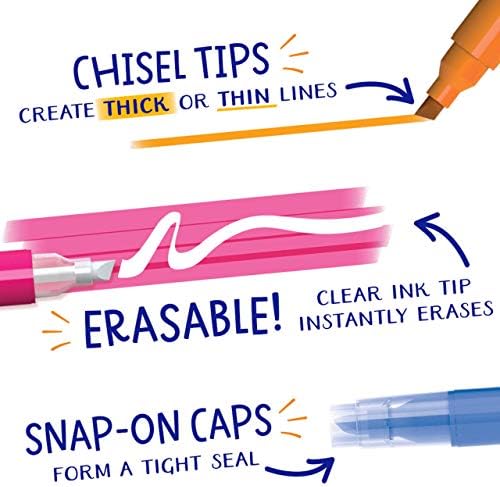 Crayola Take Note Erasable Highlighters, Cool School Supplies, Chisel Tip Markers, 6 Count, Pack of 2