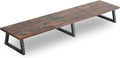 TEAMIX 42 inch Large Dual Monitor Stand Riser,TV Riser,Desk Shelf Organizer | Extra Long Computer Stand, Wood & Steel, Holds 300lbs, Keyboard/PS5/Soundbar Storage Underneath, For Home Office & Gaming