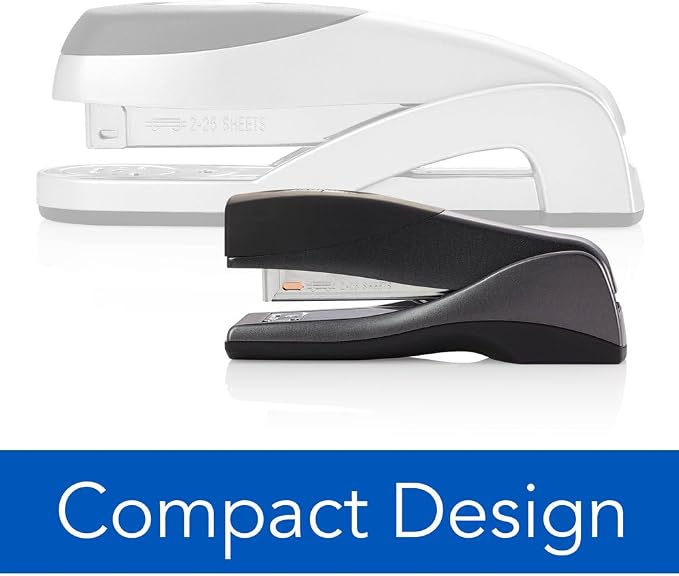 Swingline Stapler, Jam Free, Optima Grip Compact Size, Ergonomic Cushion, Metal, 25 Sheet Capacity, Black (87815)