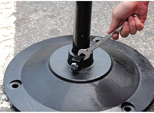 Cast Iron Sign Base By SmartSign | 17” Od Stand With 4’ Post And Sign Bolts & Nuts