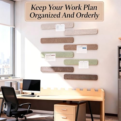 8 Pack Felt Wall Panels,Small Cork Board Strips Alternative,Bulletin Boards