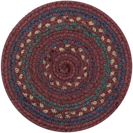 Homespice Jamestown Braided Trivets Ideal as Pot Holders, Round 8" Set of 6