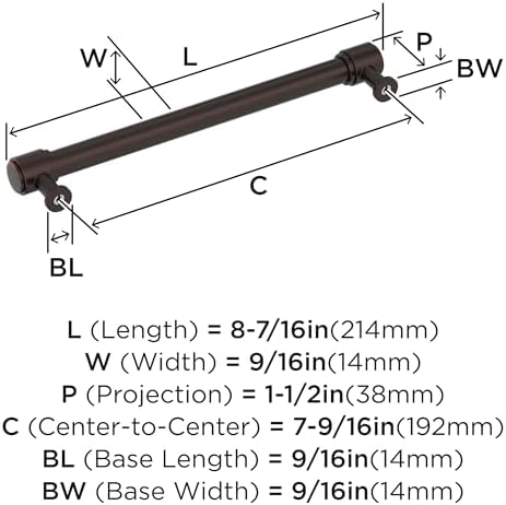 Amerock 7-9/16" Faircrest Oil-Rubbed Bronze Drawer Pull