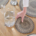 Homespice Grey Cloud Braided Trivets Ideal as Hot Pads, Round 8" Set of 3