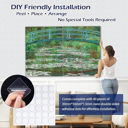 PINWELIFE® Masterpiece Acoustic Art Panels, 8-Pack 12"×16" Sound Absorbing Panels, Decorative Acoustic Wall Art, Noise and Echo Cancelling for Home Studio/Office, Nano Tape Included