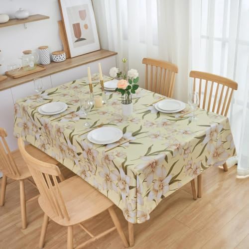 LIBERECOO Heavy Duty Vinyl Tablecloth with Flannel Backing Waterproof Oil-Proof Plastic Table Cloth Stain-Resistant Wipeable Rectangle or Square Table Cover for Indoor and Outdoor 60 x 84 Inch