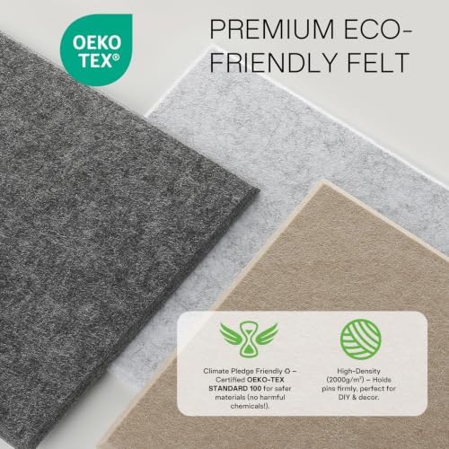 MaxGear Felt Bulletin Board 36" x 24", Light Gray Felt Wall Tiles Push Pins