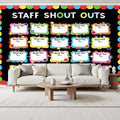 Peel and Stick Wallpaper Wall Decor Self Adhesive Removable Wall Paper Colorful Staff Shout Outs Bulletin Board Decorative Borders Stars Decorative Wall Mural for Bedroom Living Room