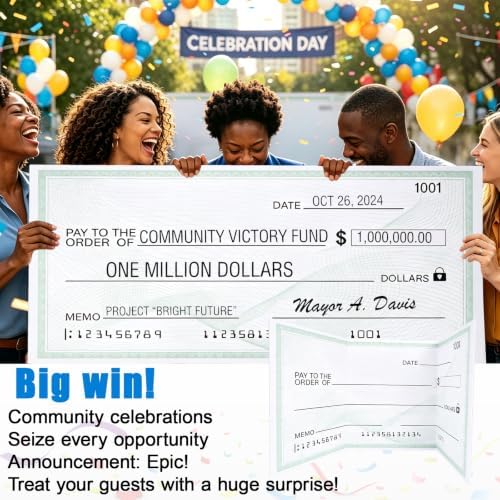 Penitue 83.8x35.6cm/33x14in Oversized Fake Checks Award for Presentation