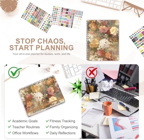 Planner 2026-2027, Weekly and Monthly Academic Planner, July 2026 - June 2027, Hardcover Calendar Agenda Book for School Year Planning, School Supplies for Teacher and Student, Letter Size(8.5'' x 11'')