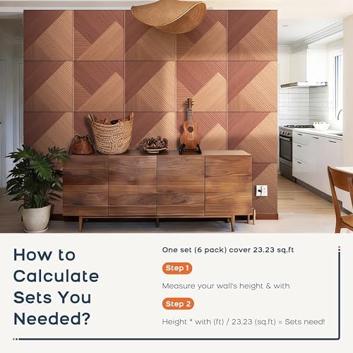 BUBOS 6-Pack Acoustic Panels, Wood Grain Sound Absorbing Panels, 23.6"x23.6"