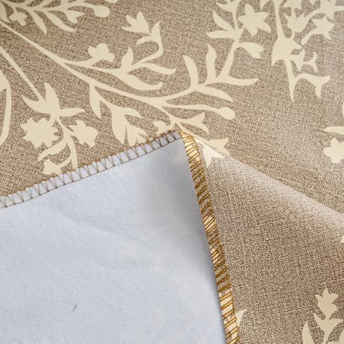 LIBERECOO Vinyl Tablecloth with Flannel Backing –Indigo Botanical Charm, Waterproof, Wipeable, Durable Table Cover – 4 Colors