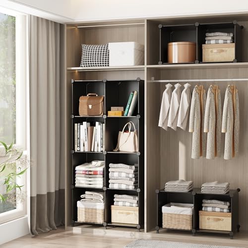AWTATOS Closet Organizers and Storage, 6 Cube Storage Organizer, Black