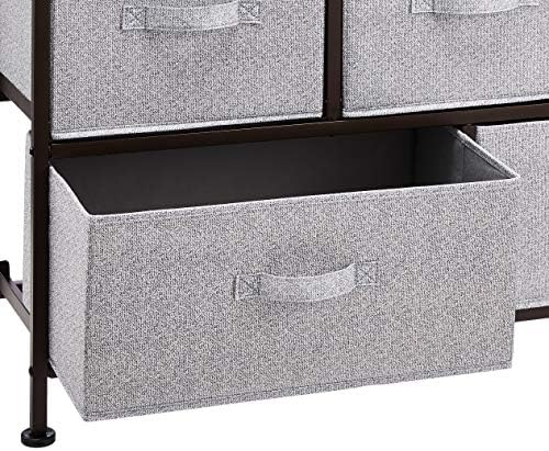 Amazon Basics Extra Wide Fabric 5-Drawer Storage Organizer Unit for Bedroom Closet, Bronze