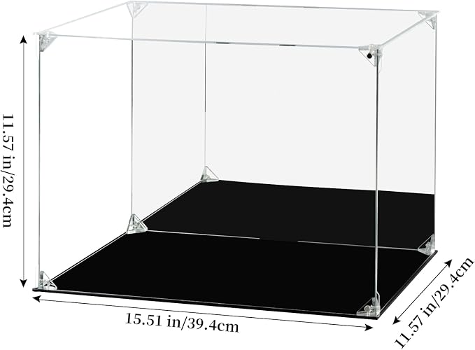 Display Case for Collectibles Assemble Clear Acrylic Box Alternative Glass Case for Display Action Figures Home Storage Organizing Toys (Internal dim 15.3X11.5X11 inch)