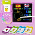 Writing Tablet with Bilingual Flash Cards for Kids, Spanish Pink