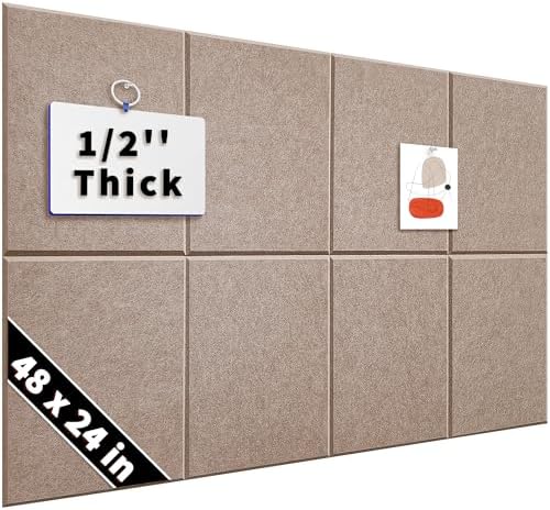 1/2'' Ultra Thick Felt Bulletin Pin Board Corkboard for Office Wall