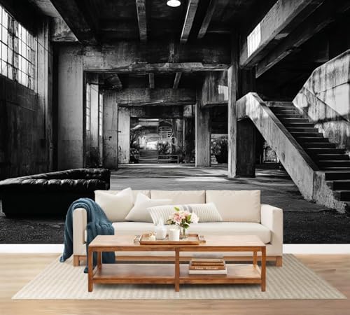 Wall Mural Peel and Stick Design Industrial Interior Large Wallpaper Self Adhesive Contact Paper Removable 3D Wall Sticker for Living Room Bedroom 94"x132"