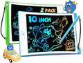 TEKFUN Toys for Kids, 10in 2 Pcs LCD Writing Tablet, Erasable Doodle Board Reusable Drawing Pad for Boys with Anti-Lost Stylus, Car Trip Blue Toys Christmas Birthday Gift for Ages 3 4 5 6 7