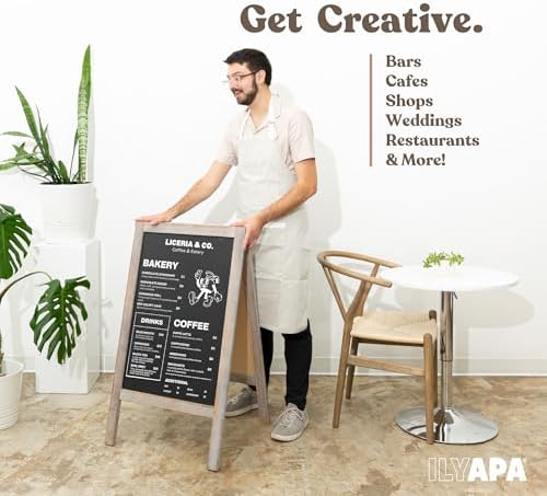 Ilyapa A Frame Chalk Board Easel Sign 40x20 in - Sandwich Signs Outdoor