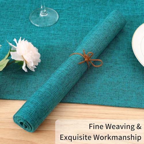 Homaxy Cloths Placemats for Dining Table Set of 6, 13" x 19", Teal