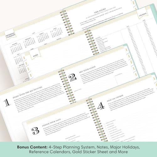Blue Sky 2027 Weekly & Monthly Planner, 8.5"x11", Secret Garden Mint
