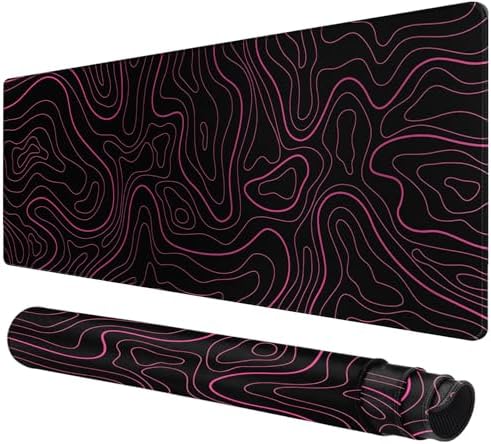 Rcege Large Gaming Mouse Pad Extended Desk Mat with Non Slip Stitched Edge
